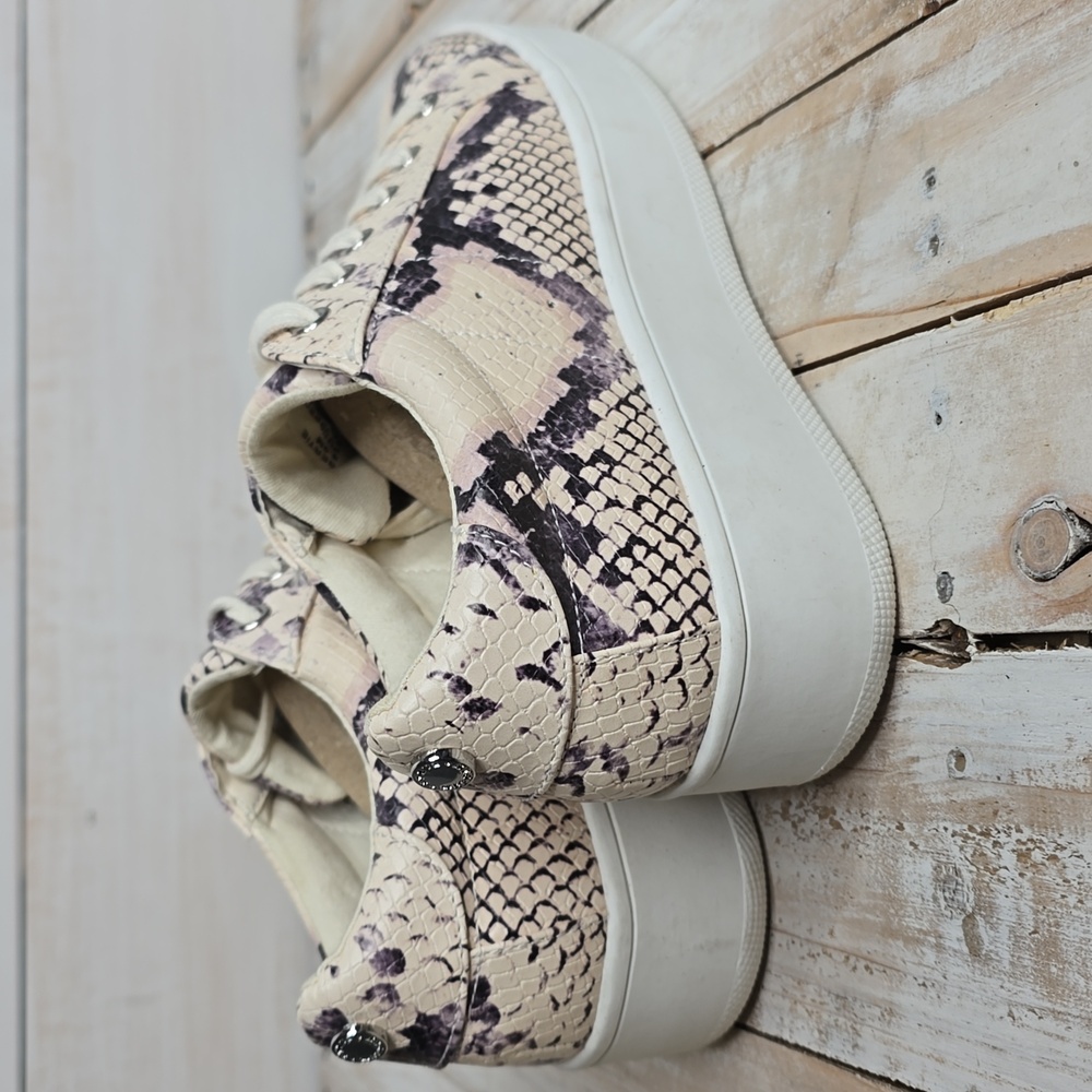Steve Madden Shoes Womens 8.5 M Bertie Platform Sneakers Multicolor Snakeskin - Picture 2 of 6